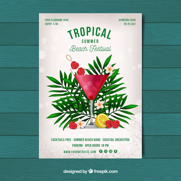 Vetor grátis design de poster tropical