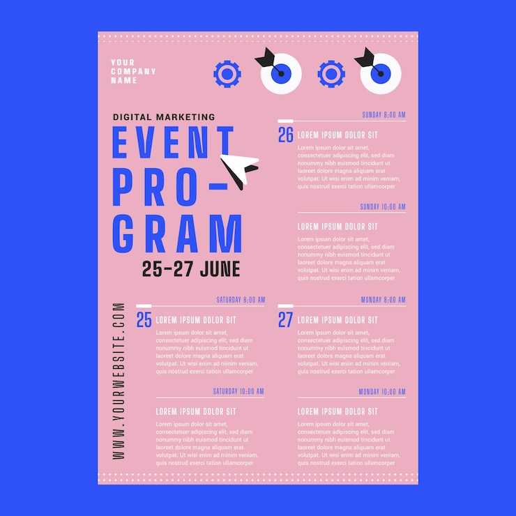 Vetor grátis design de programação de eventos de design plano