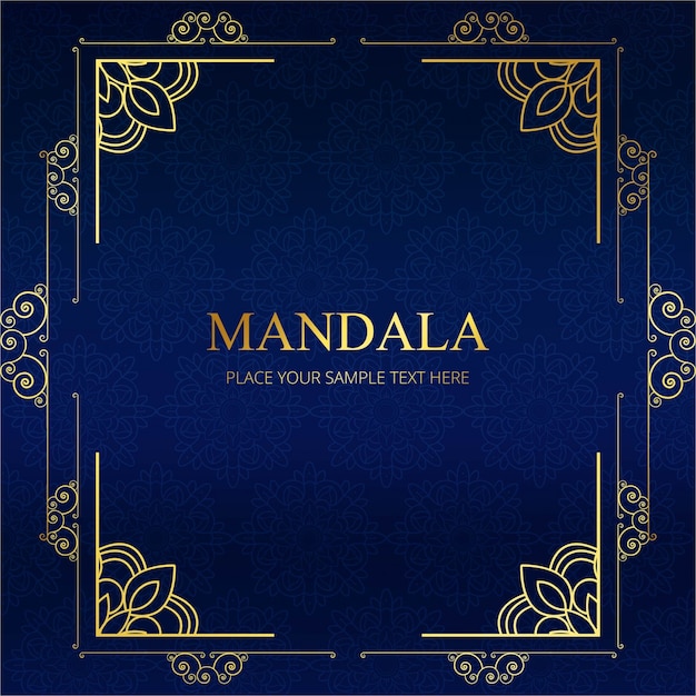 Design de quadro de mandala azul elegante