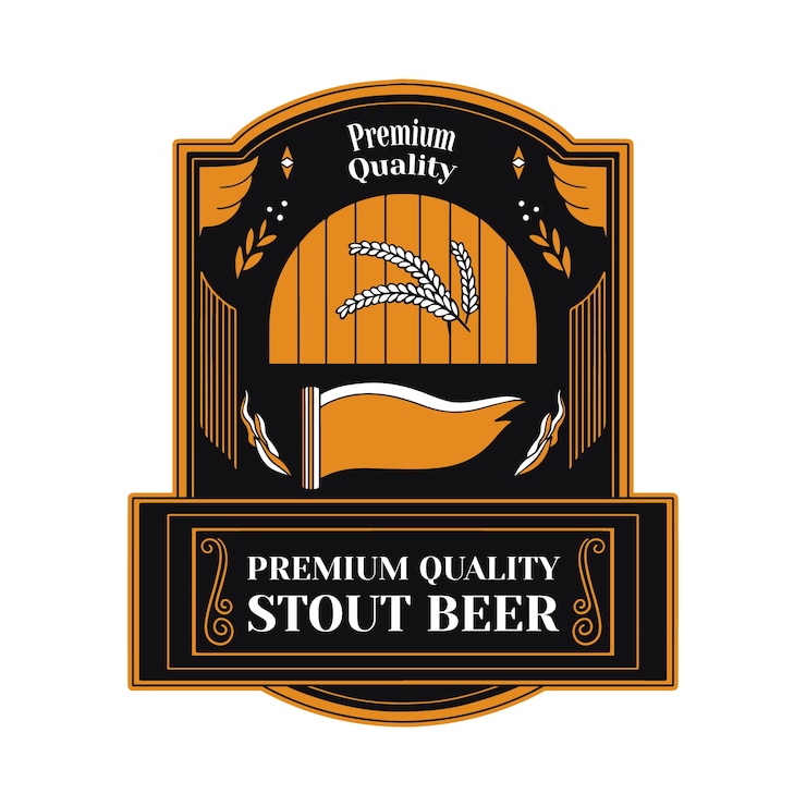 Vetor grátis design de rótulo de cerveja desenhado à mão