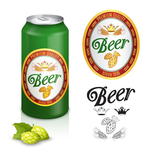 Design de rótulo de cerveja premium