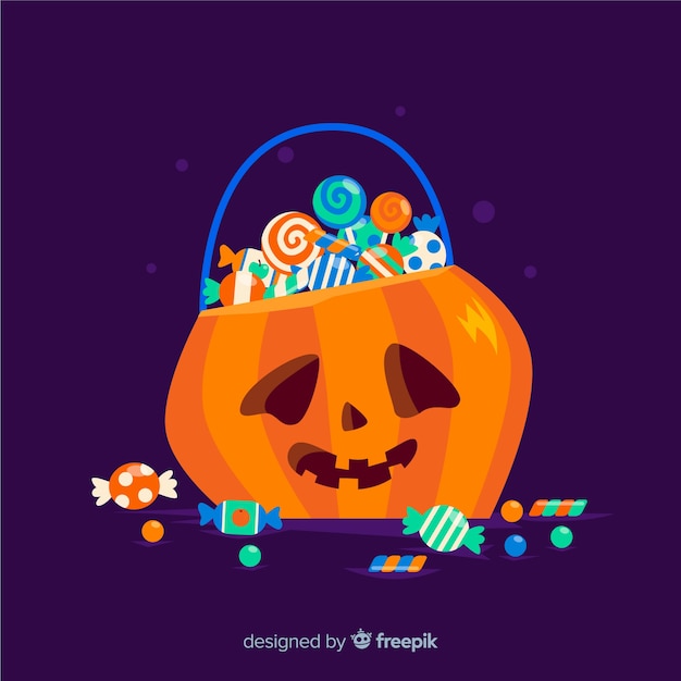 Design de saco de halloween plana