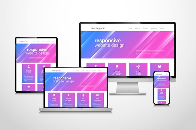 Design de site responsivo gradiente