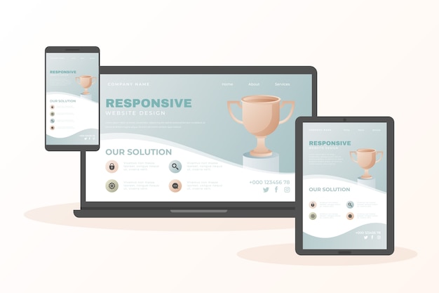 Design de site responsivo gradiente