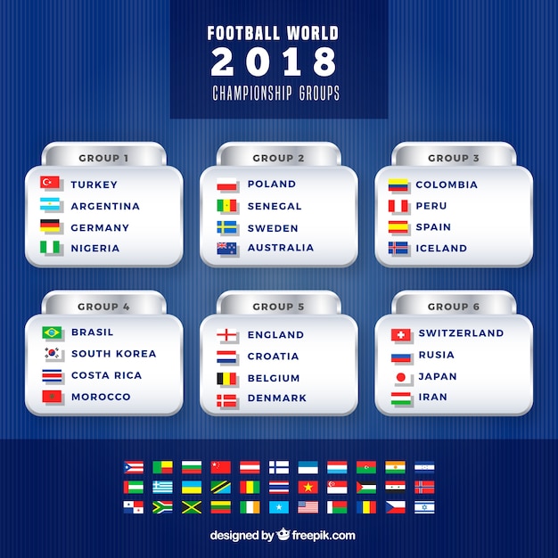 Copa do Mundo FIFA. copa do mundo 2022. modelo de calendário de jogos.  tabela de resultados de futebol, bandeiras de países do mundo. ilustração  vetorial grátis 11992510 Vetor no Vecteezy