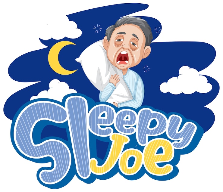 Vetor grátis design de texto do logotipo de sleepy joe com velho sonolento