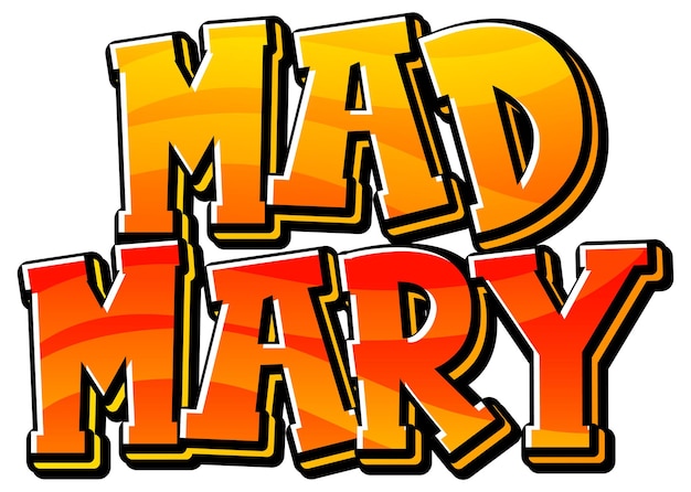 Vetor grátis design de texto do logotipo mad mary