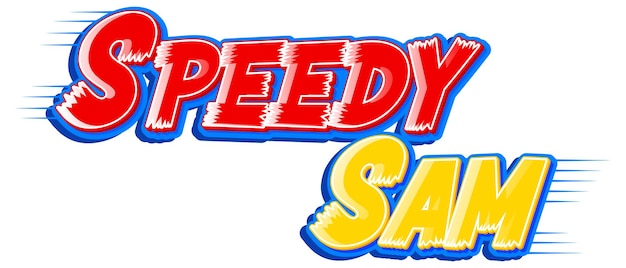 Vetor grátis design de texto do logotipo speedy sam