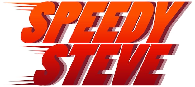 Vetor grátis design de texto do logotipo speedy steve