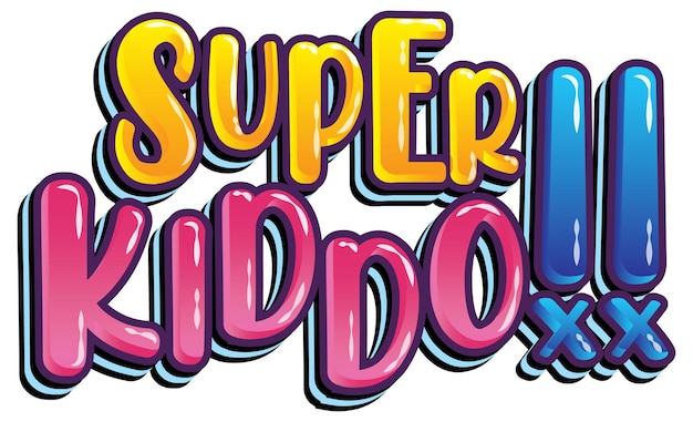 Vetor grátis design de texto do logotipo super kiddo