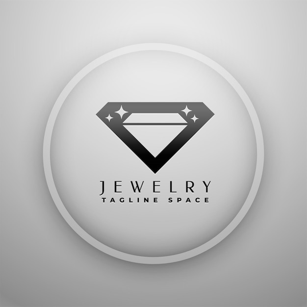 Design de vetor de conceito de logotipo de diamante de joias elegantes