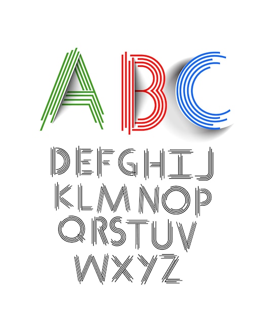 Vetor grátis design de vetor de fonte alfabeto abcd