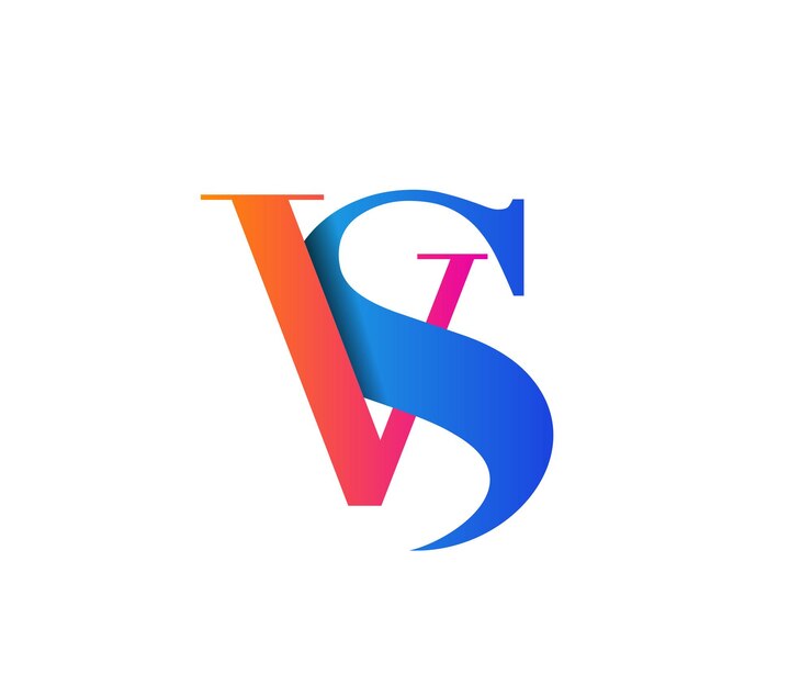 Vetor grátis design de vetor de logotipo de carta vinculada da empresa vs