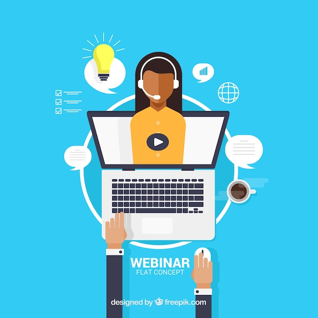 Vetor grátis design de webinar em design plano