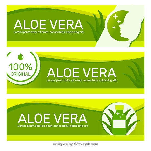 Vetor grátis design do banner de aloe vera