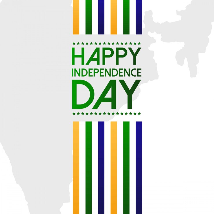 Vetor grátis design do dia da independência indiana com vetor de tipografia