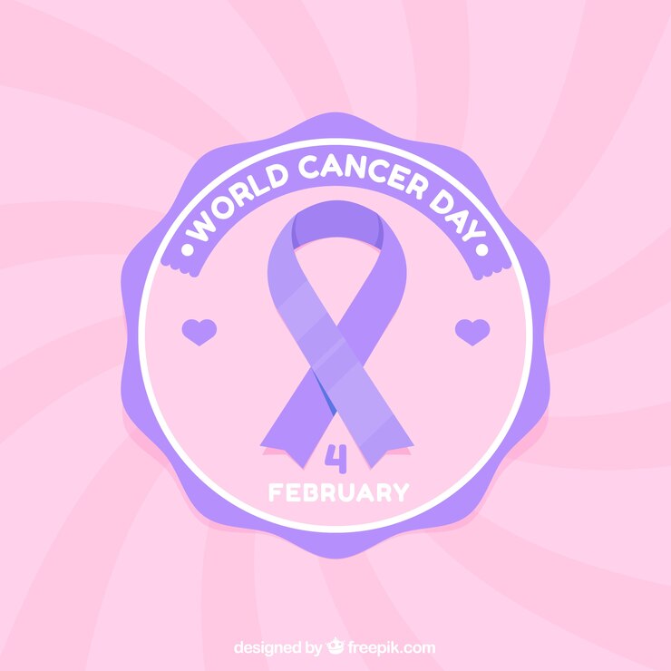 Vetor grátis design do emblema do dia do câncer mundial