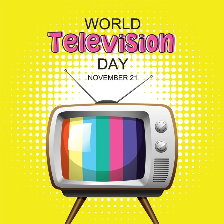 Vetor grátis design do logotipo do dia mundial da televisão