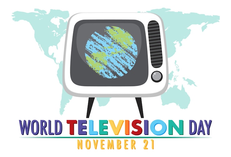 Vetor grátis design do logotipo do dia mundial da televisão