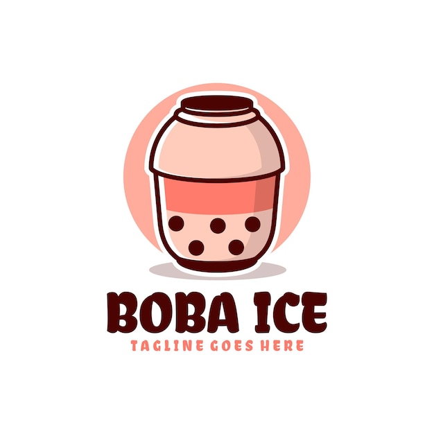 Vetor grátis design do logotipo do mascote da ilustração do gelo boba