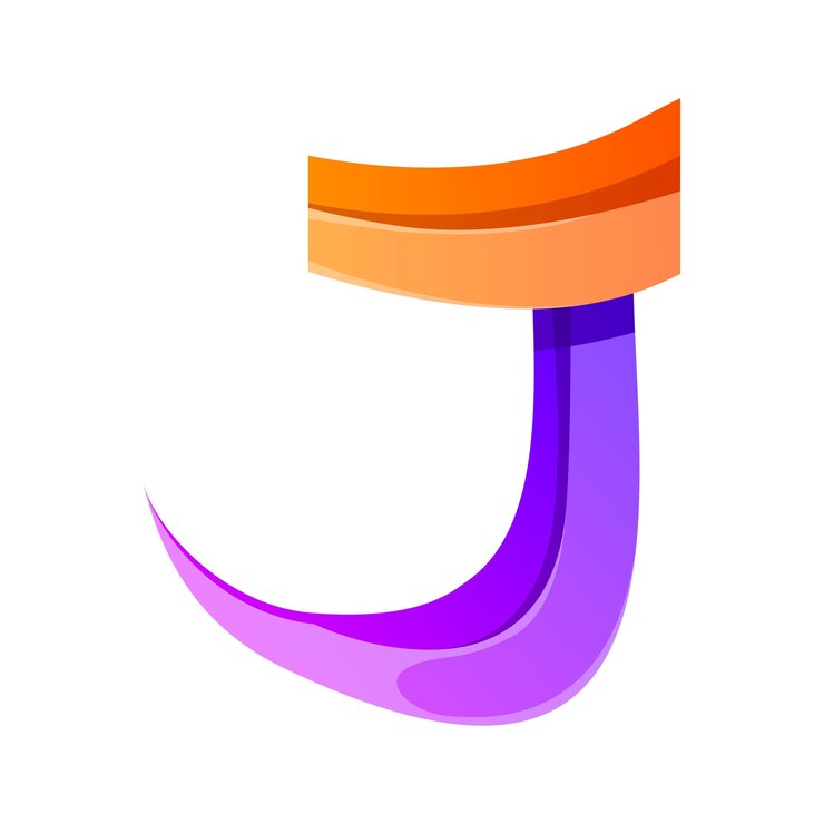 Vetor grátis design do logotipo gradiente da letra j
