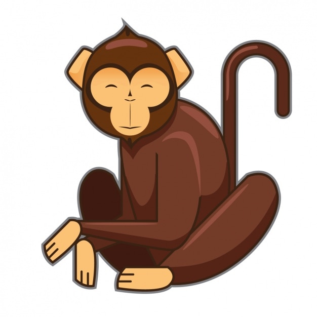 Vetor grátis design do macaco colorido