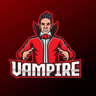 Design do mascote do logotipo do vampiro esport