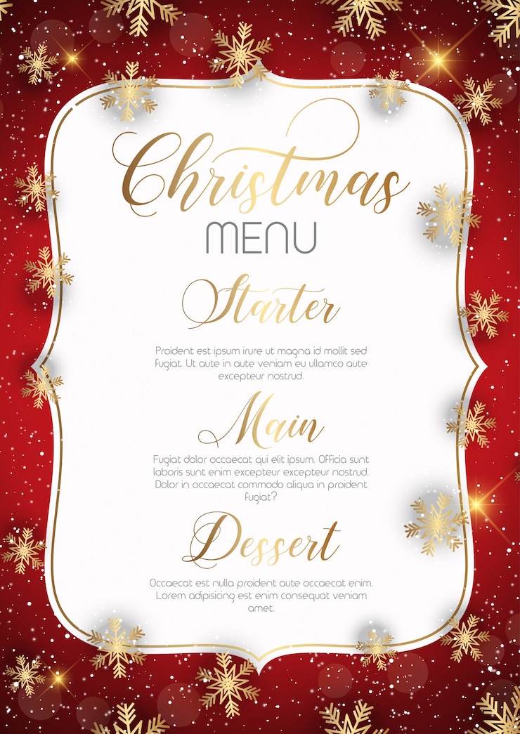 Vetor grátis design do menu de natal