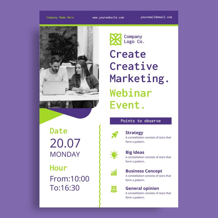 Vetor grátis design do modelo de convite da agência de marketing