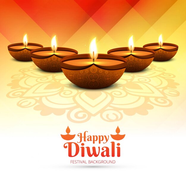 Design elegante de diwali fundo colorido