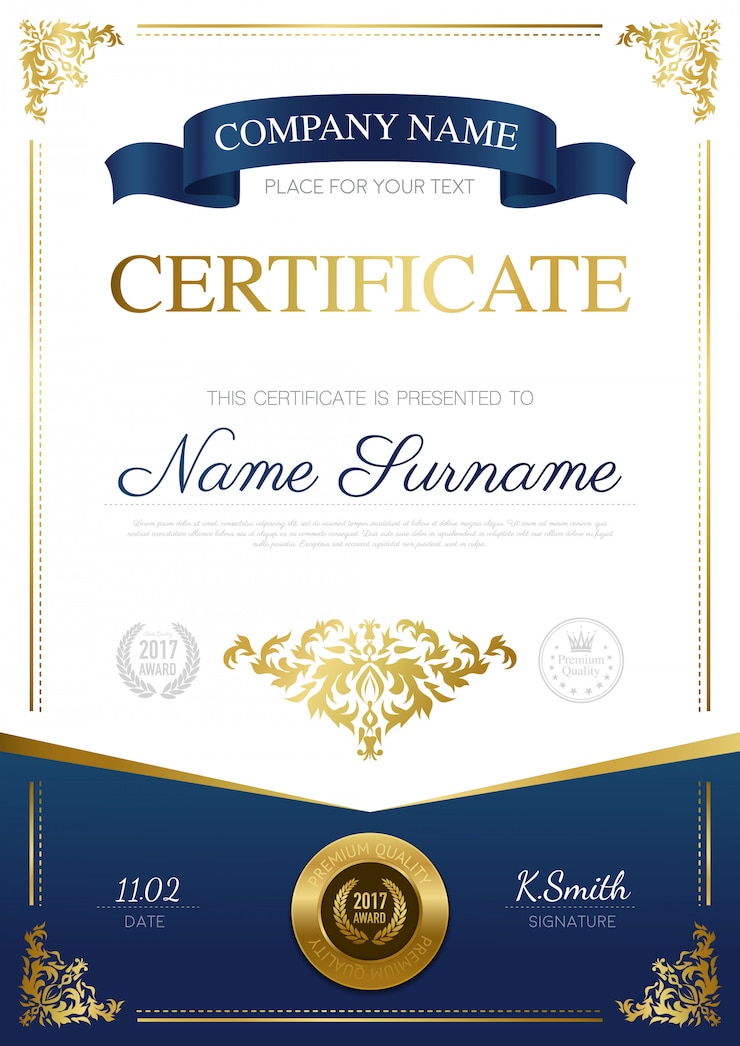 Vetor grátis design elegante do certificado