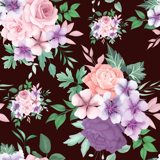 design floral bonito sem costura padrão