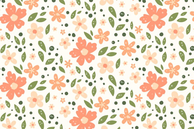Vetor grátis design floral em tons de pêssego
