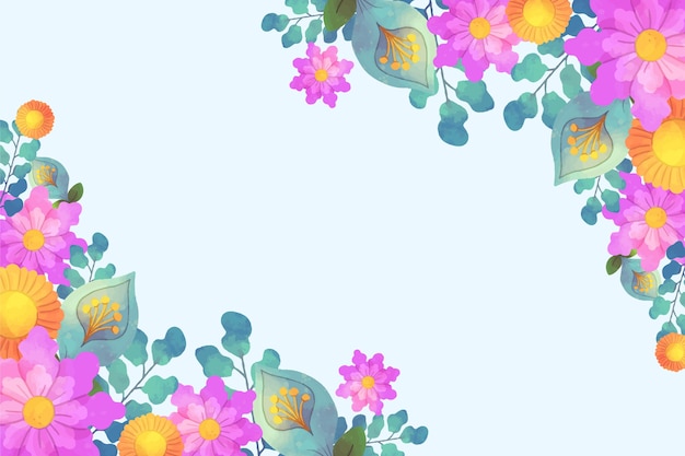 Vetor grátis design floral fundo aquarela