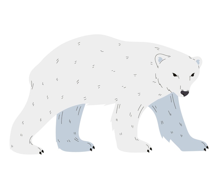 Vetor grátis design fofo de urso ártico