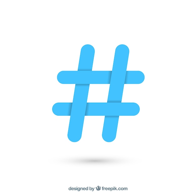 Vetor grátis design hashtag azul