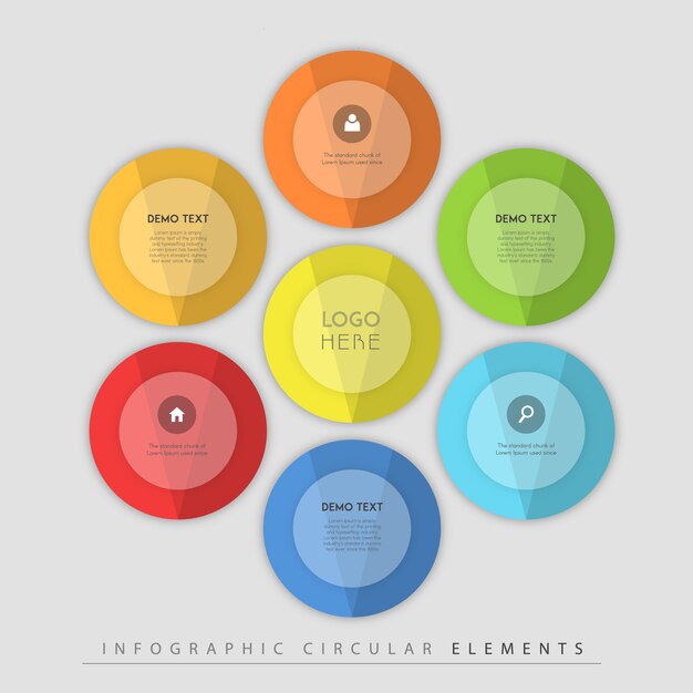 Design infográfico multicolorido