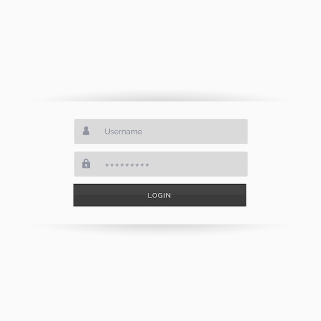 Design minimalista limpo interface de usuário modelo de formulário de login