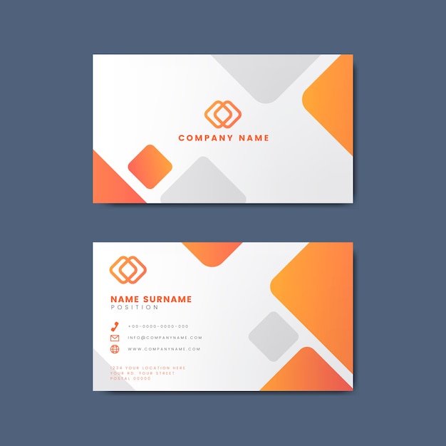 Vetor grátis design minimalista moderno cartão de visita com elementos geométricos