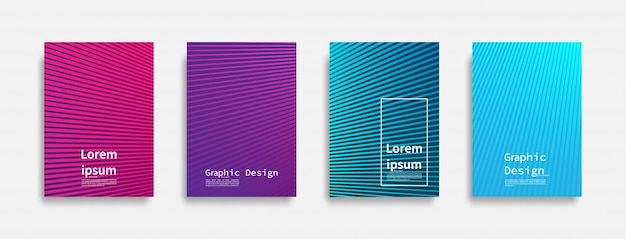 Design mínimo de capas. design de linha colorida. futuros padrões geométricos.