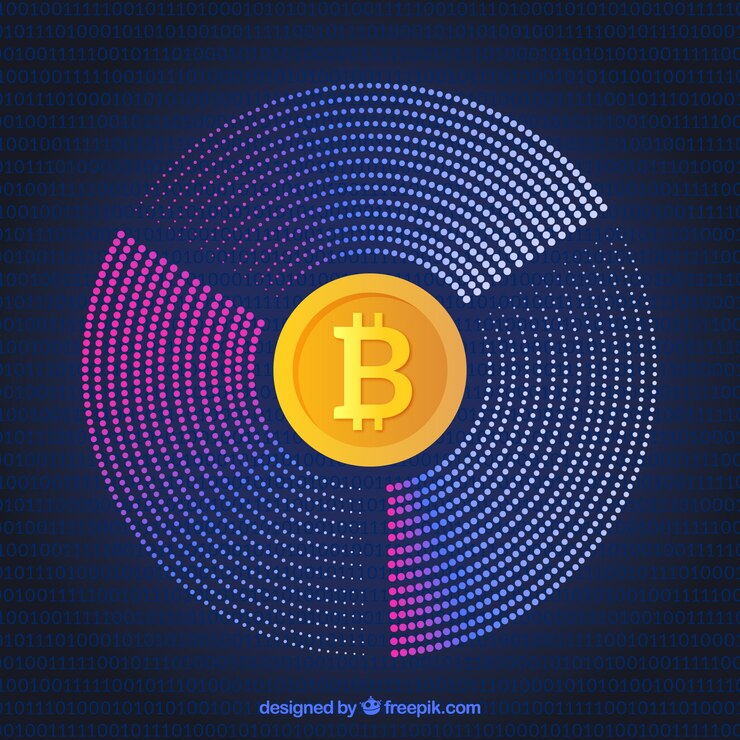 Vetor grátis design moderno de bitcoin circular