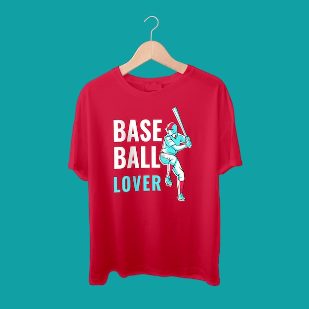Vetor grátis design moderno de camiseta duotônica para amantes do beisebol