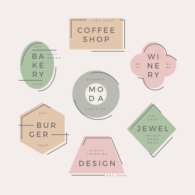 Design pastel de pacote mínimo de logotipo