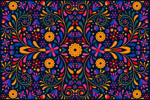 Design plano colorido fundo mexicano