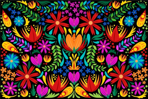 Vetor grátis design plano colorido fundo mexicano