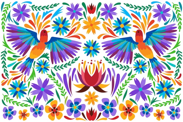 Design plano colorido fundo mexicano