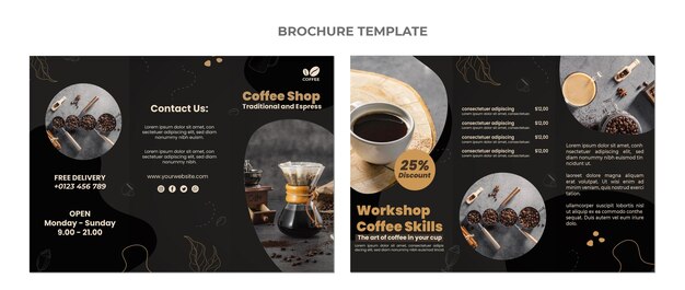 Design plano da brochura alimentar