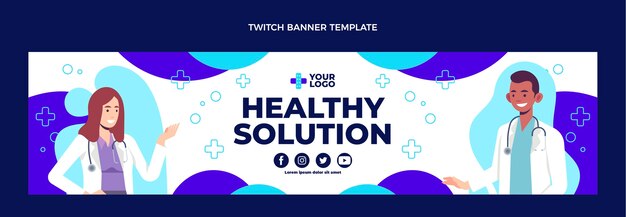 Design plano de banner de contração médica