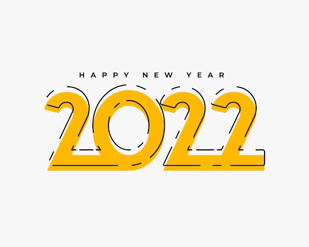 Design plano de cartão estilo memphis de ano novo de 2022