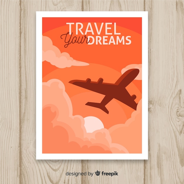 Design plano de cartaz de viagens vintage